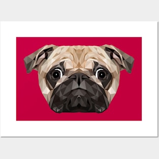 Pug Low Poly Art Posters and Art